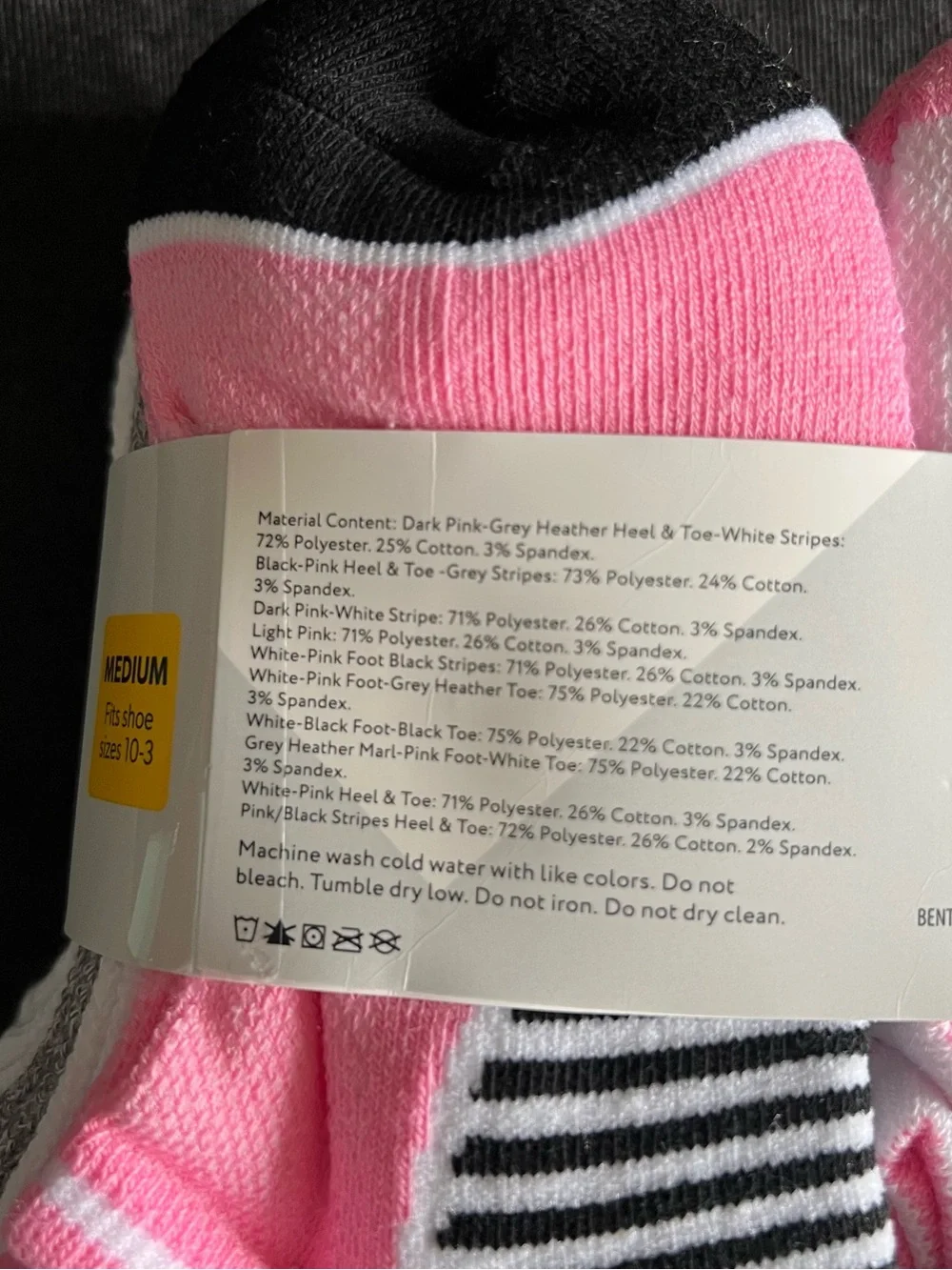NWT Members Mark 10-Pack Kid’s No Show Socks Size Medium
